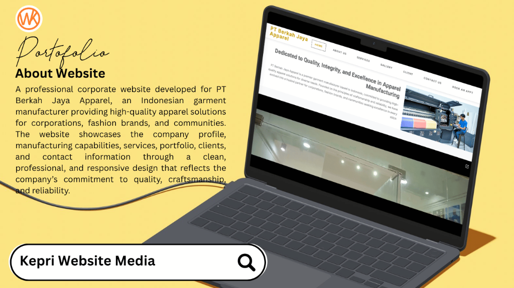 PT Berkah Jaya Apparel Website by KWM Webs